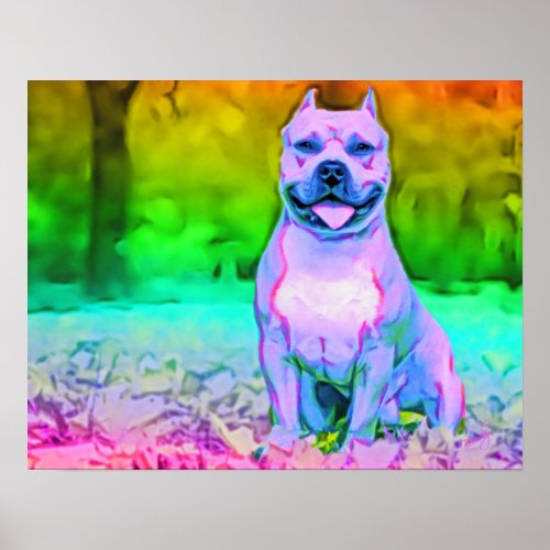 The American Pit Bull Terrier Dog Poster