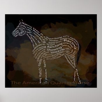 The American Quarter Horse In Typography Poster by ginnyl52 at Zazzle