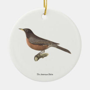 The American Robin (Turdus migratorius) NY Birds Ceramic Ornament