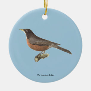 The American Robin (Turdus migratorius) NY Birds Ceramic Ornament