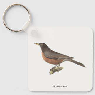 The American Robin (Turdus migratorius) NY Birds Keychain