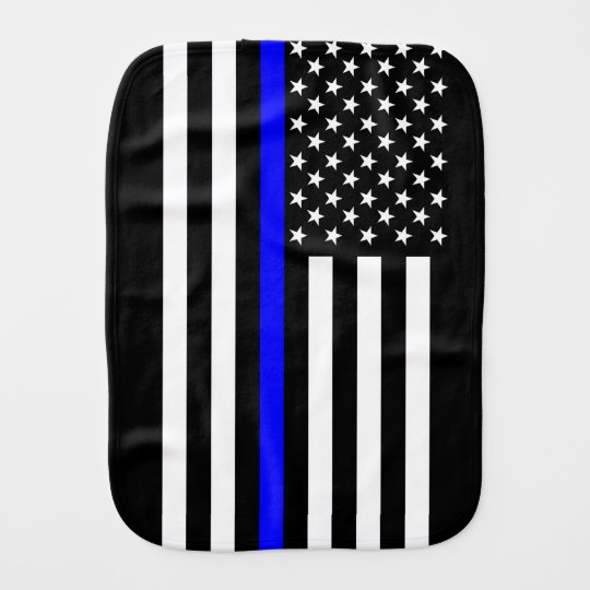 The American Thin Blue Line Symbol Burp Cloth 