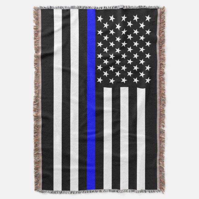 The American Thin Blue Line Symbol Throw Blanket (Front Vertical)