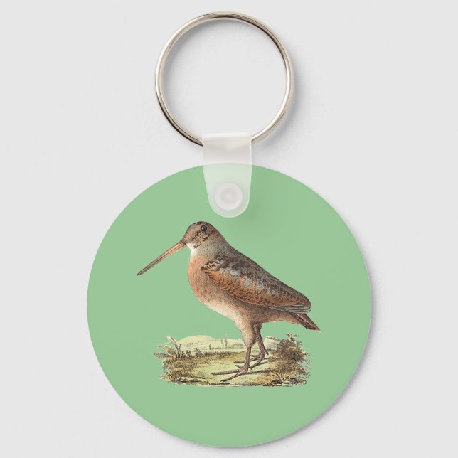 The American Woodcock (Rusticola minor) NY Bird Keychain (Front)