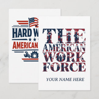 The American Work Force Labor Day  Thank You Card