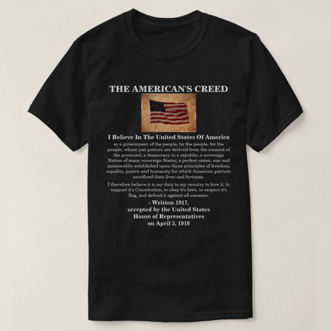 THE AMERICAN'S CREED T-Shirt (Design Front)