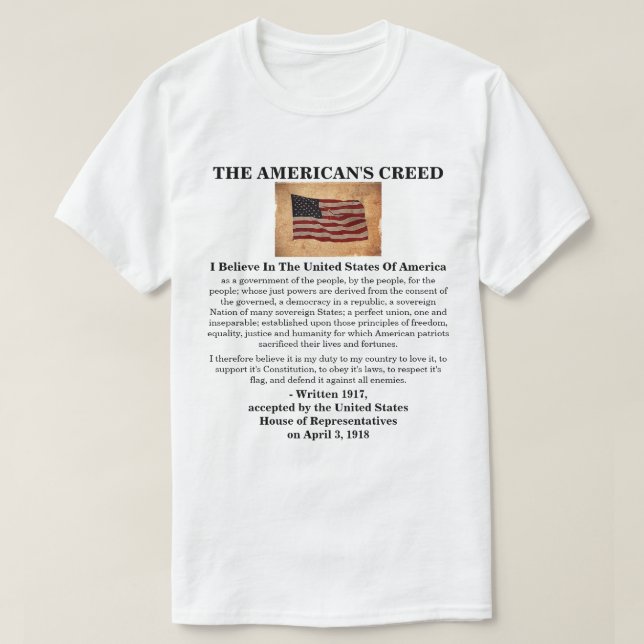 THE AMERICAN'S CREED T-Shirt (Design Front)