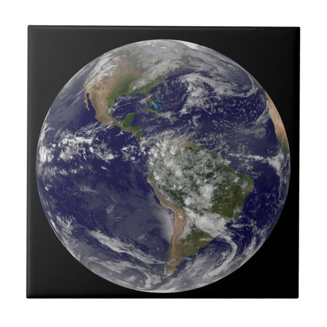 The Americas On Earth Day. Ceramic Tile (Front)