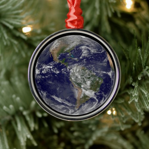 The Americas On Earth Day Metal Ornament