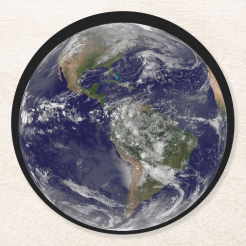 The Americas On Earth Day Round Paper Coaster