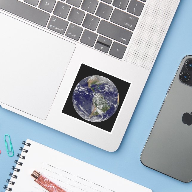 The Americas On Earth Day. Sticker (Laptop w/ iPhone)