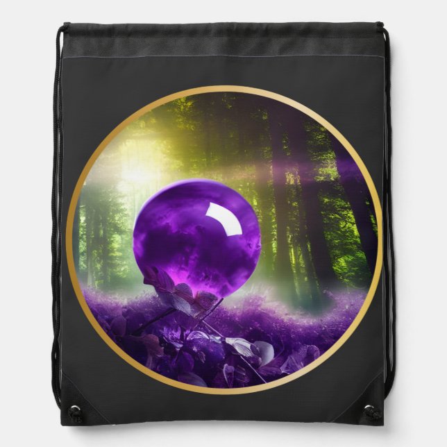 The Amethyst Orb Fantasy  Drawstring Bag (Front)
