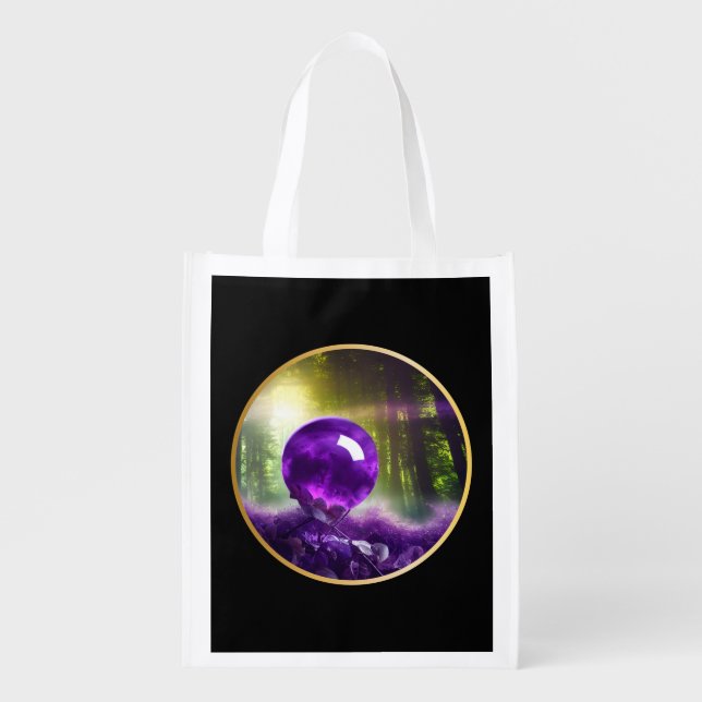 The Amethyst Orb Fantasy    Grocery Bag (Front)