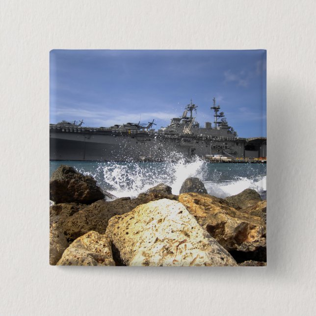 The amphibious assault ship USS Kearsarge Pinback Button (Front)