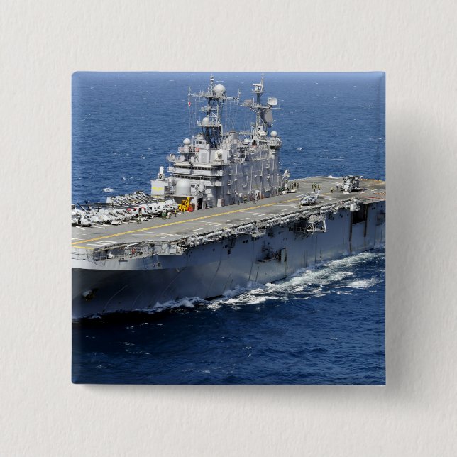 The amphibious assault ship USS Peleliu Button (Front)