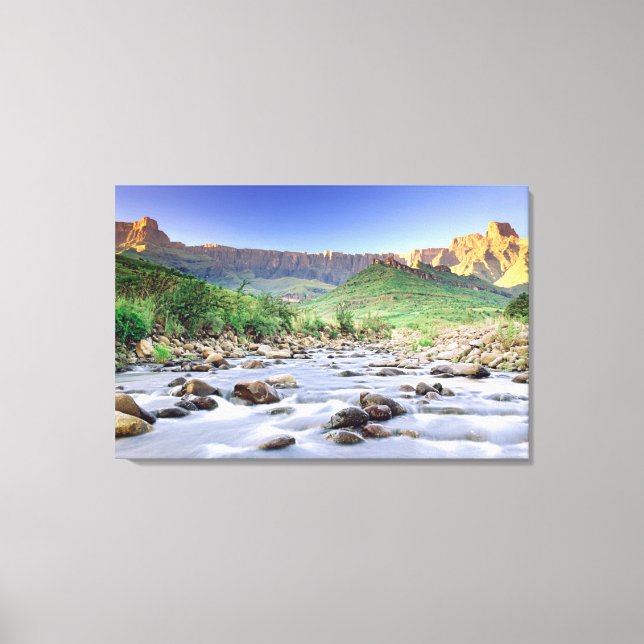 The Amphitheatre And Tugela River In Drakensberg Canvas Print (Front)