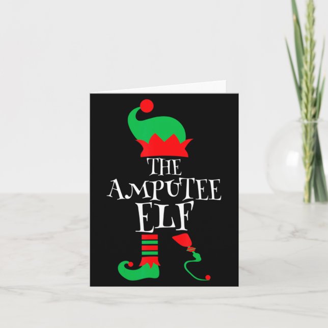 The Amputee Elf Christmas Funny Limb Surgery Joke  Card (Front)