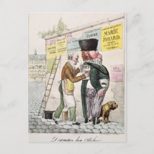 The Amusement of a Bill Sticker, 1820 Postcard