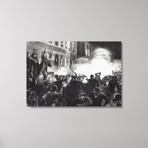 The Anarchist Riot in Chicago Canvas Print