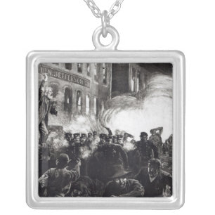 The Anarchist Riot in Chicago Silver Plated Necklace