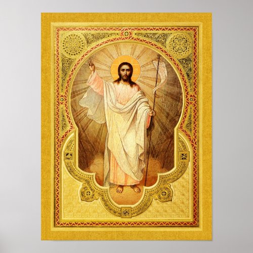 The Anastasis _ Christ is risen Icon Poster