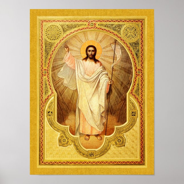 The Anastasis - Christ is risen! Icon Poster (Front)