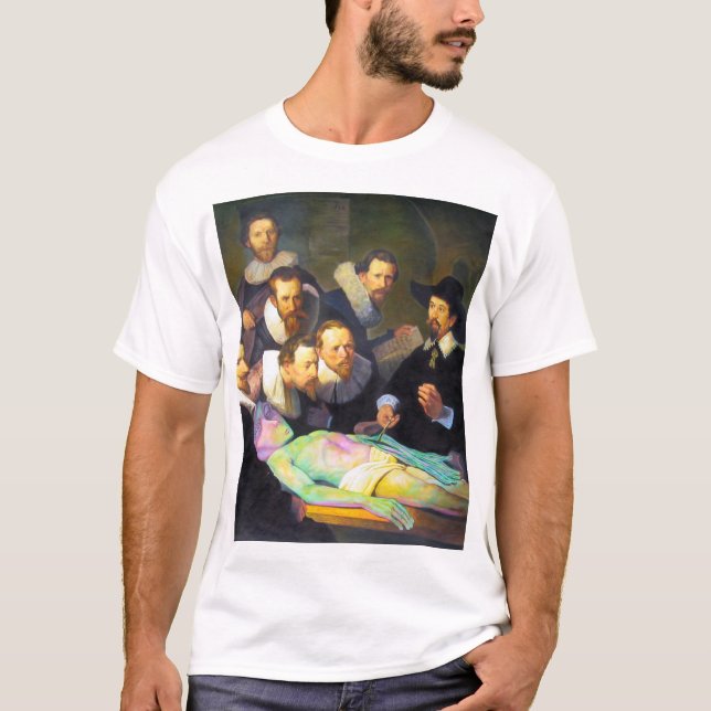 The Anatomy Lesson Modern Painting with Alien Mens T-Shirt (Front)