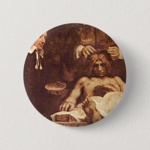 The Anatomy Lesson Of Dr. Joan Deyman. By Rembrand Pinback Button