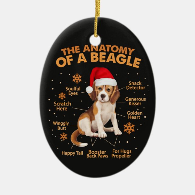 The Anatomy Of A Beagle Circle Ornament Keepsake – (Front)