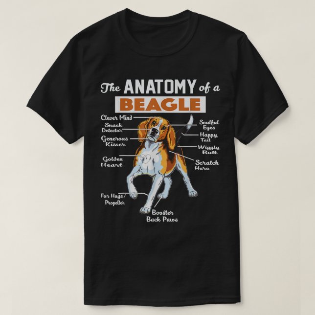 The Anatomy Of A Beagle  T-Shirt (Design Front)