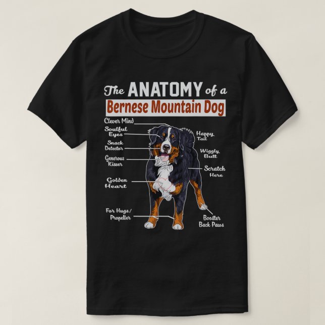 The anatomy of a Bernese Mountain Dog  T-Shirt (Design Front)