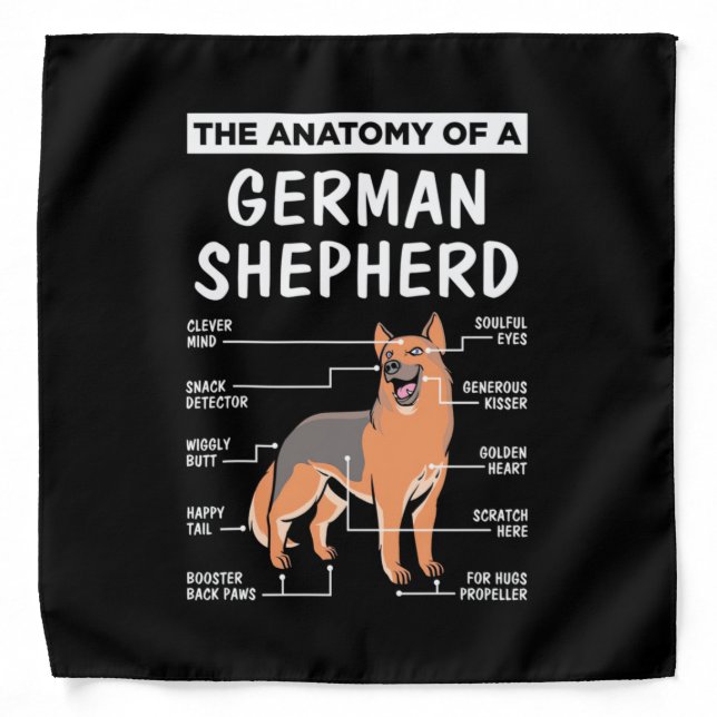 The Anatomy Of A German Shepherd Bandana (Front)