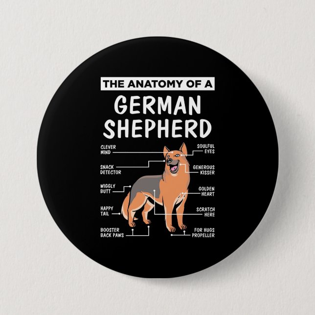 The Anatomy Of A German Shepherd Button (Front)