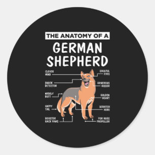 The Anatomy Of A German Shepherd Classic Round Sticker