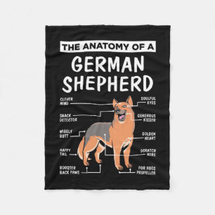 The Anatomy Of A German Shepherd Fleece Blanket