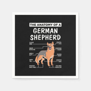 The Anatomy Of A German Shepherd Napkins