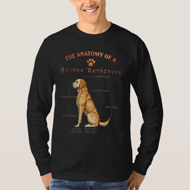 The Anatomy of a GOLDEN RETRIEVER DOG - best gift  T-Shirt (Front)