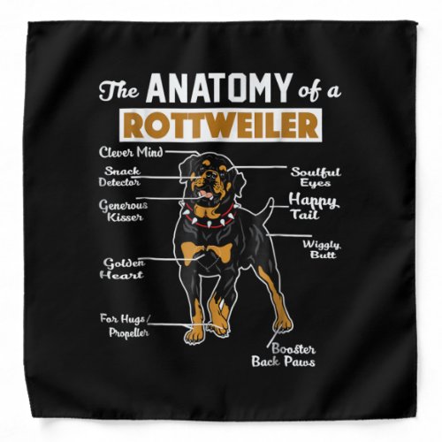 The Anatomy Of A Rottweiler  Cool Dog Lover Bandana