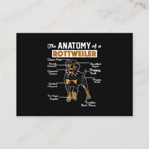 The Anatomy Of A Rottweiler  Cool Dog Lover Business Card