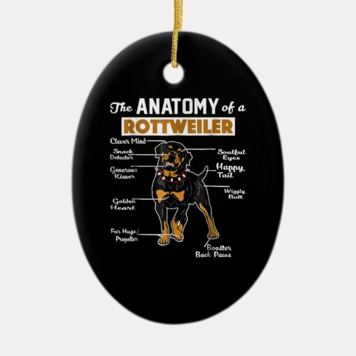 The Anatomy Of A Rottweiler  Cool Dog Lover Ceramic Ornament