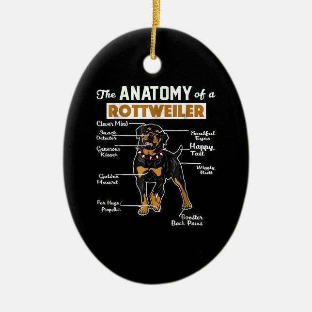 The Anatomy Of A Rottweiler | Cool Dog Lover Ceramic Ornament (Front)