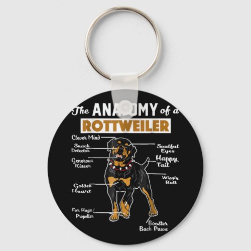 The Anatomy Of A Rottweiler  Cool Dog Lover Keychain