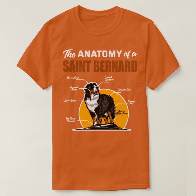 The Anatomy of a Saint Bernard T-Shirt (Design Front)