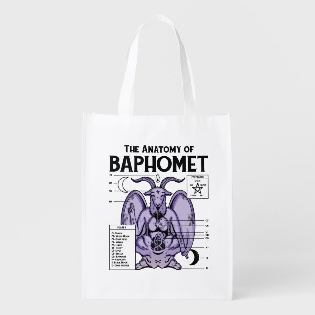 The Anatomy Of Baphomet  Grocery Bag (Front)