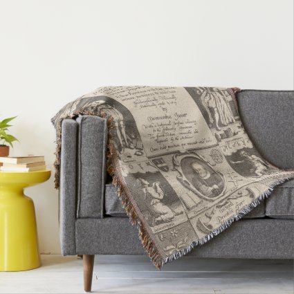 The Anatomy of Melancholy Unique Antique Engraving Throw Blanket