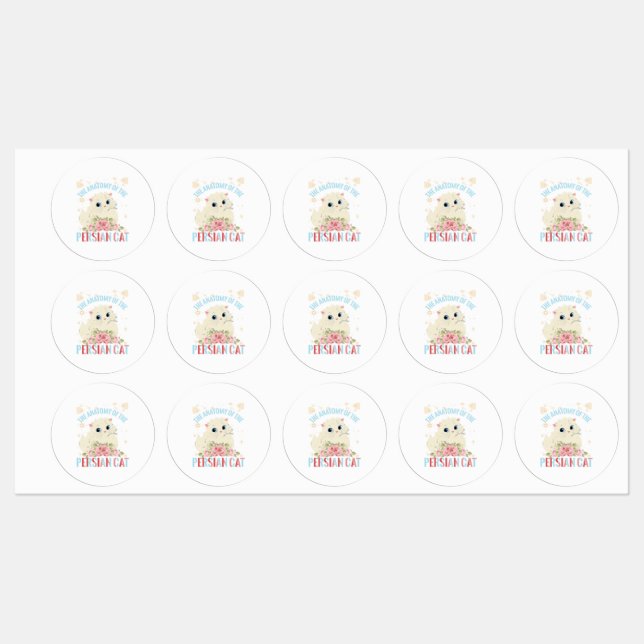 The Anatomy Of The Persian Cat Labels (Sheet)