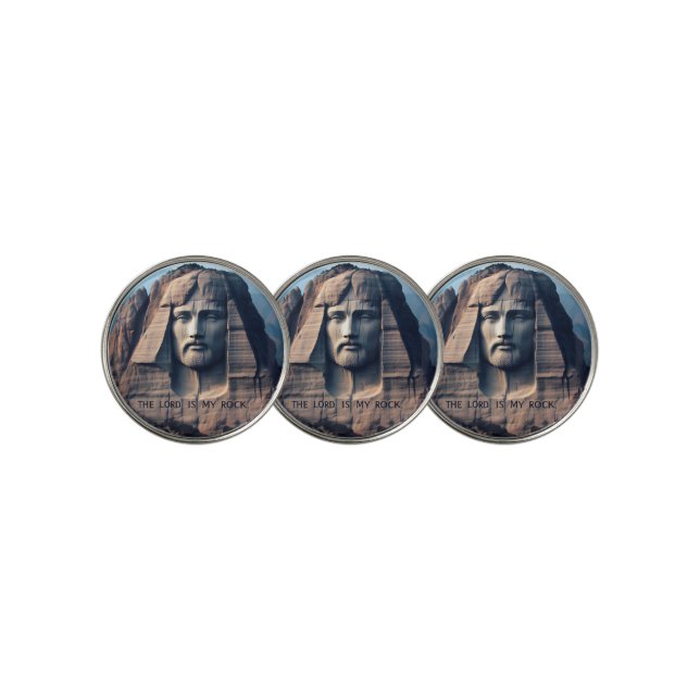 The Ancient Guardian: The Lord Is My Rock Golf Ball Marker (3 Up)