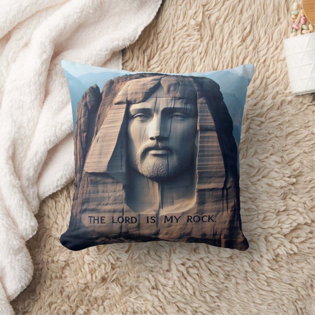 The Ancient Guardian: The Lord Is My Rock Throw Pillow (Blanket)