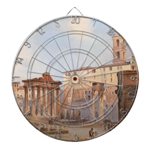 The Ancient Roman Forum (by Ippolito Caffi) Dart Board (Front)