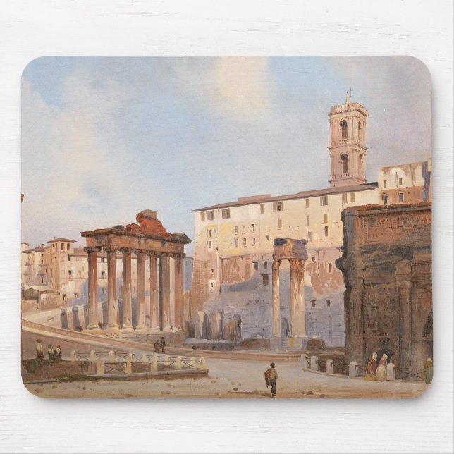 The Ancient Roman Forum (by Ippolito Caffi) Mouse Pad (Front)